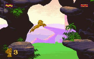 The Lion King (DOS) screenshot: Walking in the Rocks