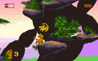 The Lion King (DOS) screenshot: There is a safety place!