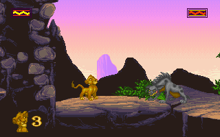 The Lion King (DOS) screenshot: Be careful! She is dangerous!
