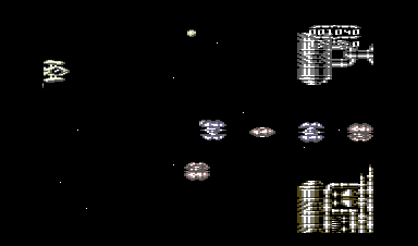 Lions of the Universe (Commodore 64) screenshot: A wave coming at me