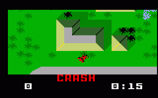 Auto Racing (Intellivision) screenshot: Crash into Building
