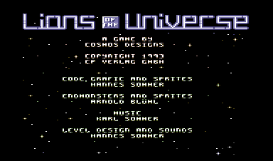 Lions of the Universe (Commodore 64) screenshot: Credits
