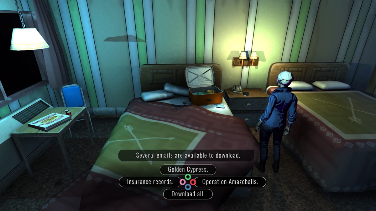 Knee Deep (PlayStation 4) screenshot: Searching for clues in the motel room