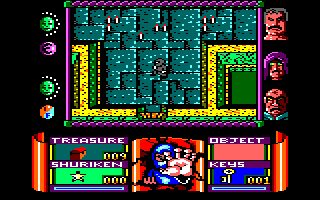 Avenger (Amstrad CPC) screenshot: Watch out for those spikes in the floor