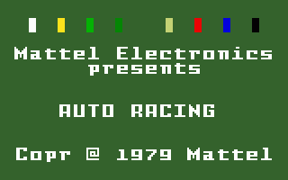 Auto Racing (Intellivision) screenshot: Title Screen