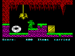 Little Puff in Dragonland (ZX Spectrum) screenshot: That life belt is very important item