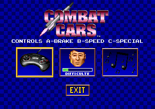 Combat Cars (Genesis) screenshot: Options