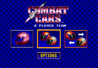 Combat Cars (Genesis) screenshot: Main menu