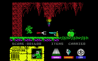 Little Puff in Dragonland (Commodore 64) screenshot: All of these objects are really needless