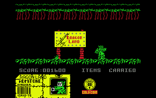 Little Puff in Dragonland (Commodore 64) screenshot: Little Puff just entered his home Dragonland