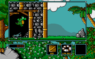 Little Puff in Dragonland (Amiga) screenshot: Looks like end of the perilous catacombs
