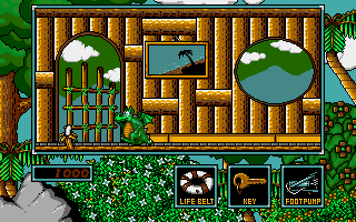 Little Puff in Dragonland (Amiga) screenshot: It's possible to open this door with a key