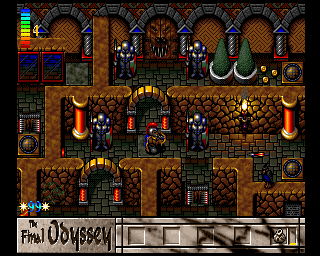 Peter Spinaze's Final Odyssey: Theseus verses the Minotaur (Amiga) screenshot: First steps in the first level