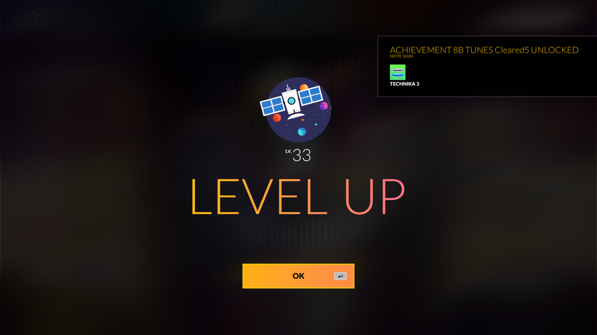 DJMax Respect (Windows) screenshot: Leveling up