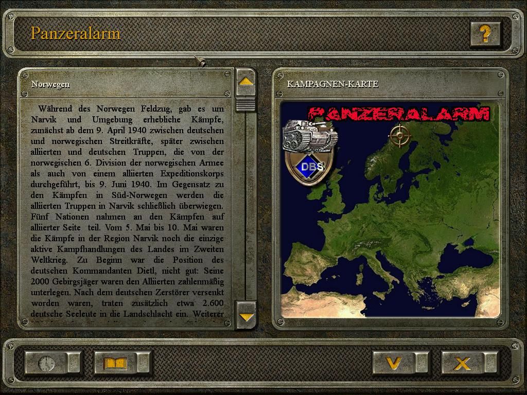 Panzeralarm (Windows) screenshot: Campaign map
