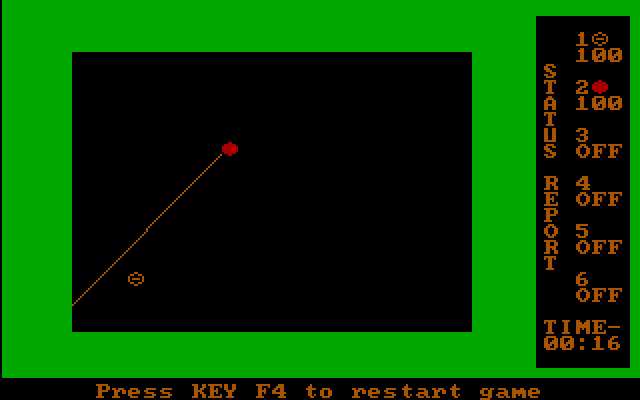 Combots (DOS) screenshot: Almost a hit!