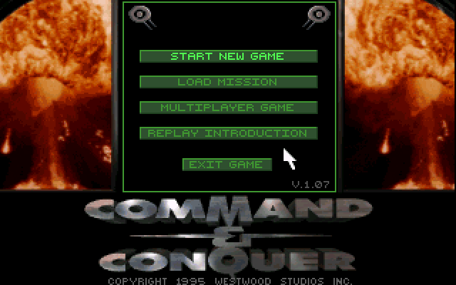 Command & Conquer (DOS) screenshot: Main Title/Main Menu