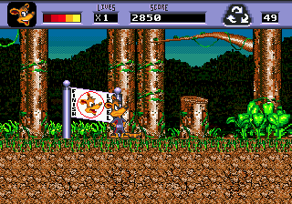 Awesome Possum Kicks Dr. Machino's Butt (Genesis) screenshot: Level is completed