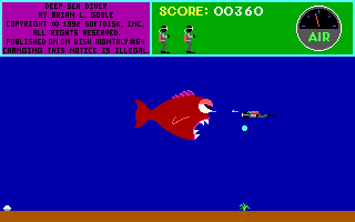 Deep Sea Diver (DOS) screenshot: The boss of Level 1.