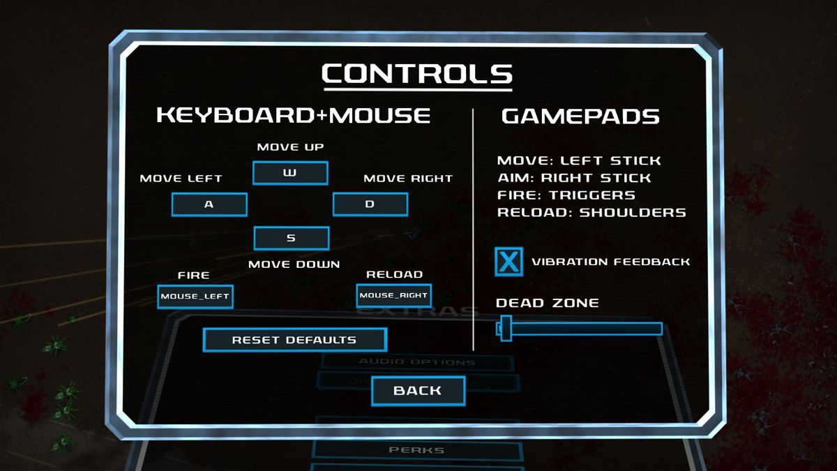 Crimsonland (Windows) screenshot: The game's controls can be customised