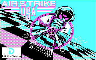 Airstrike USA (DOS) screenshot: Title Screen (CGA)