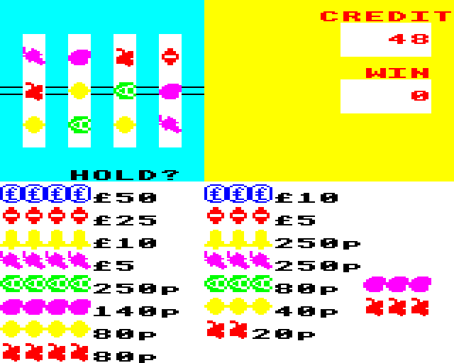 Arcade 4 Pack (BBC Micro) screenshot: Fruity - Hold