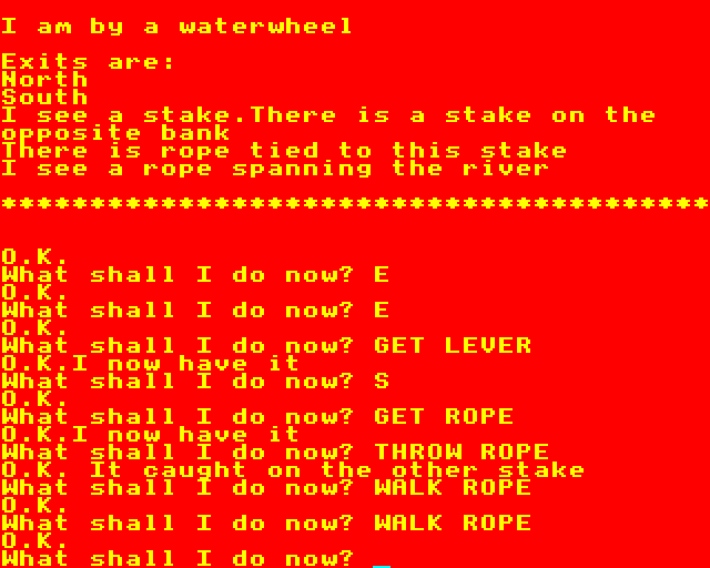 The Staff of Law (BBC Micro) screenshot: Tightrope Walking