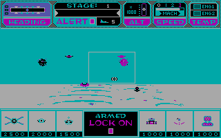 Lock-On (PC Booter) screenshot: Gameplay (CGA)