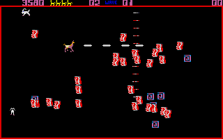 Llamatron: 2112 (DOS) screenshot: Attacking Coke cans?! (VGA)
