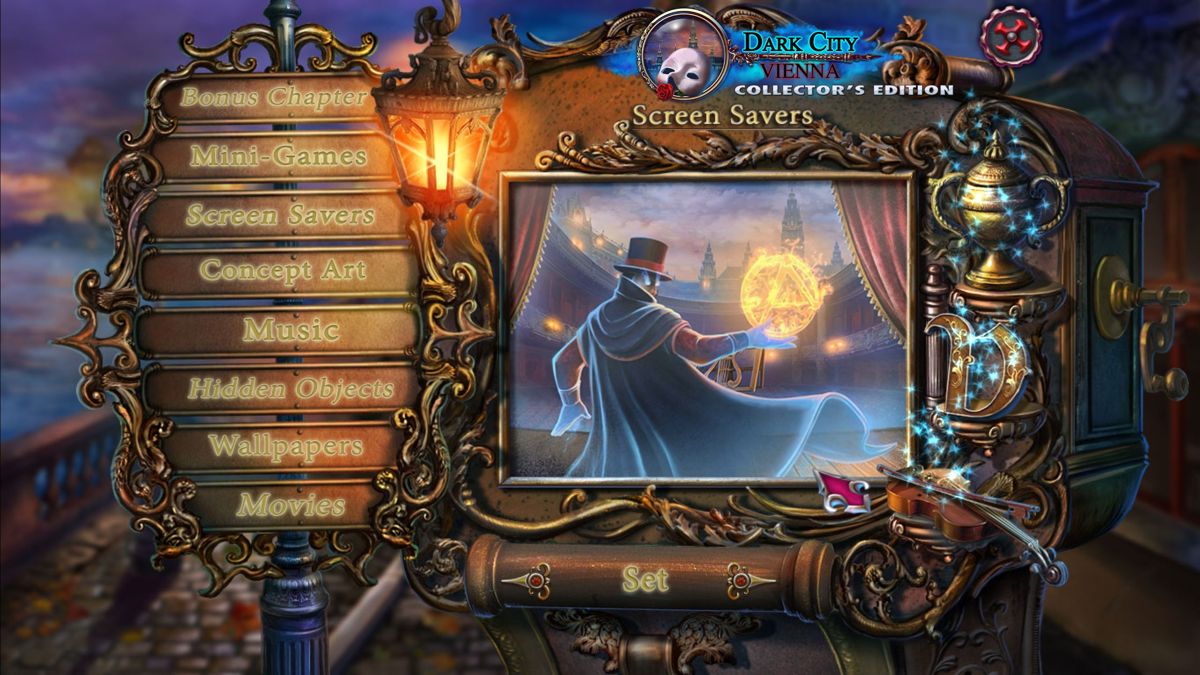 Dark City: Vienna (Collector's Edition) (Windows) screenshot: Demo Game: The Collector's Edition has four screensavers