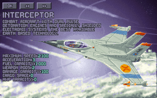 X-COM: UFO Defense (DOS) screenshot: Interceptor is your primary combat aircraft until very end of the game