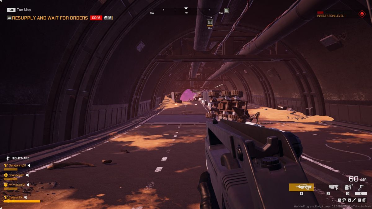 Starship Troopers: Extermination (Windows) screenshot: down the tunnel