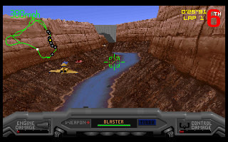 Slipstream 5000 (DOS) screenshot: At Arizona - through the valley