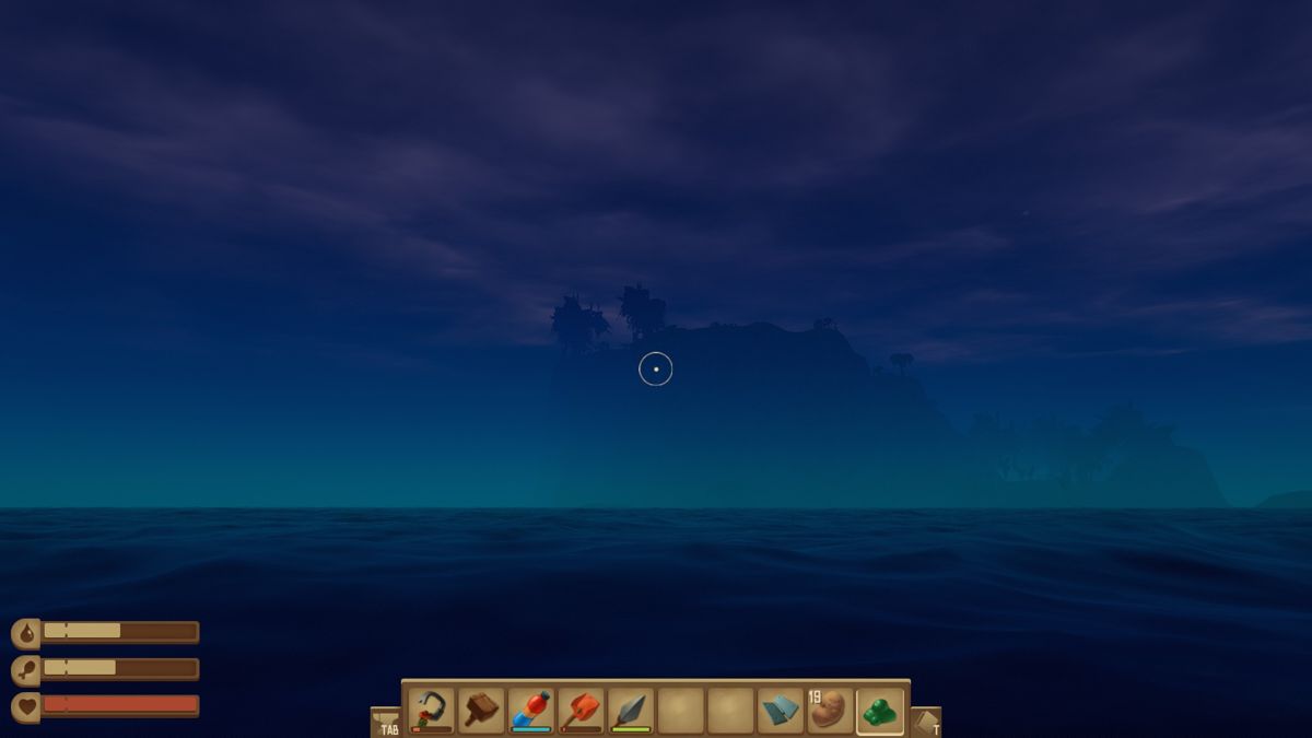 Raft (Windows) screenshot: something on the horizon