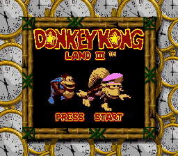 Donkey Kong Land III (Game Boy) screenshot: Title Screen (Super Game Boy)
