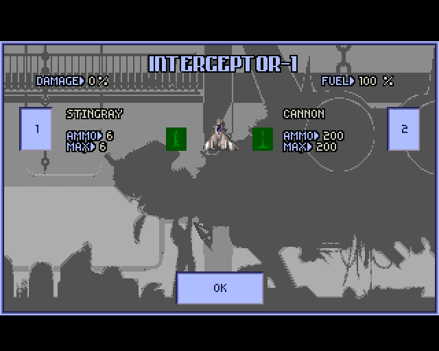 X-COM: UFO Defense (Amiga) screenshot: Equip Interceptor
