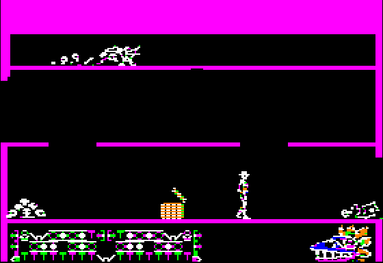 Aztec (Apple II) screenshot: The ceiling is coming down!