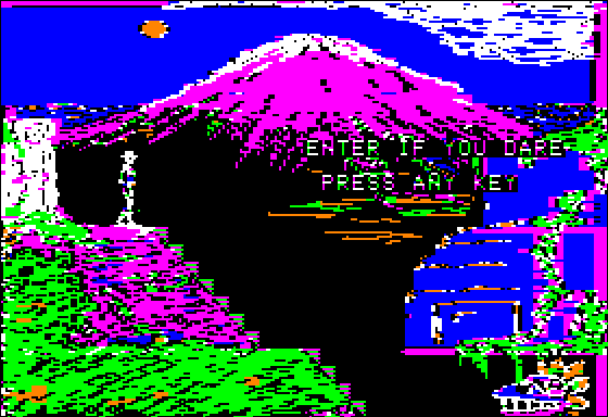 Aztec (Apple II) screenshot: Entering the maze