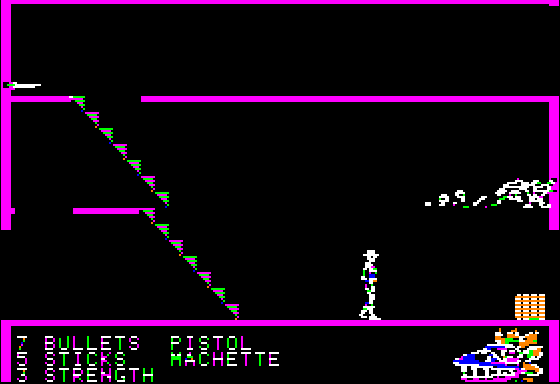 Aztec (Apple II) screenshot: Inventory system