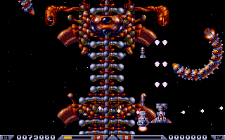 Xenon 2: Megablast (DOS) screenshot: Level 2 - Boss 1