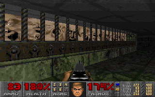 Doom (DOS) screenshot: Where do developers find the inspiration for insane textures like these?