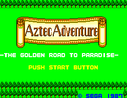 Aztec Adventure (SEGA Master System) screenshot: Title