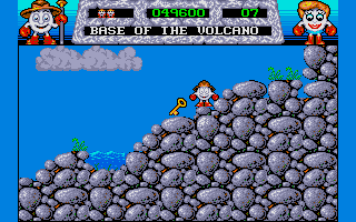 Fantasy World Dizzy (Atari ST) screenshot: Base of the volcano.