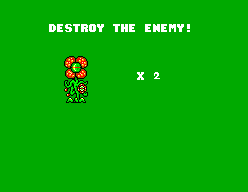 Aztec Adventure (SEGA Master System) screenshot: The screen tells you your enemy target
