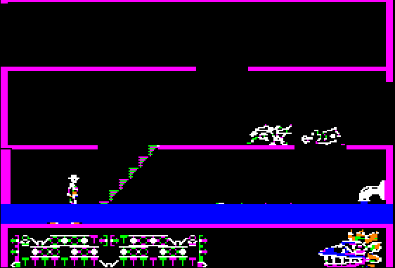 Aztec (Apple II) screenshot: The room is filling with water!