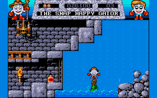 Fantasy World Dizzy (Atari ST) screenshot: The snap happy gator.