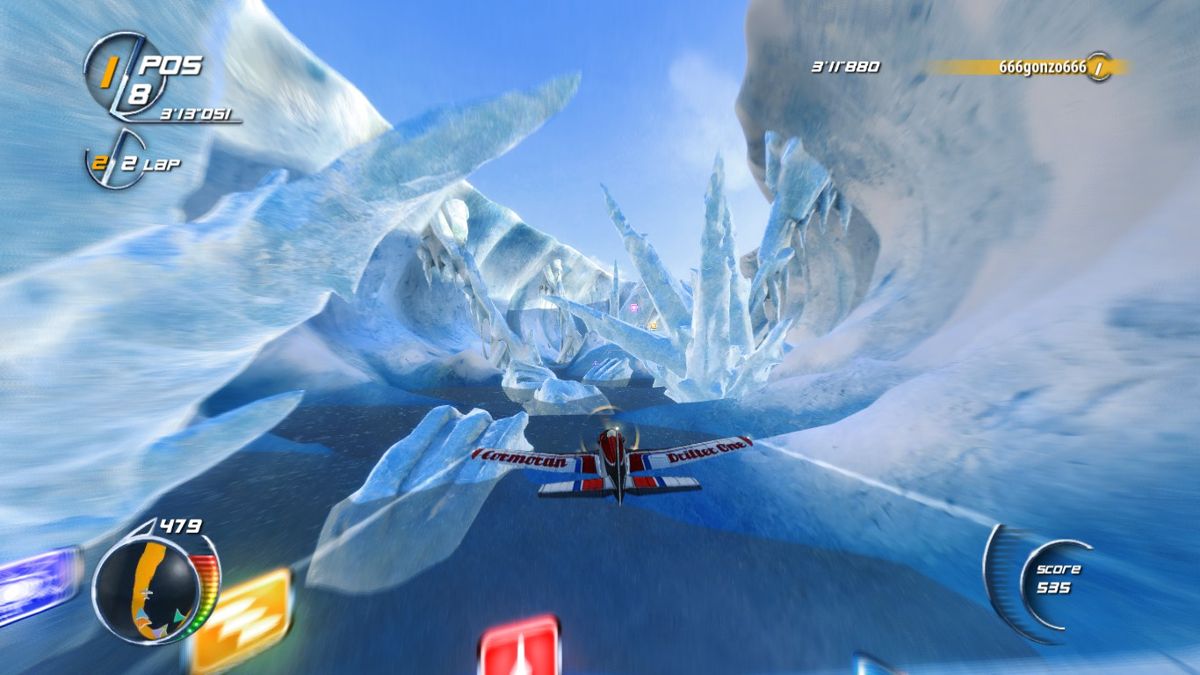 SkyDrift (Windows) screenshot: Giant icycles