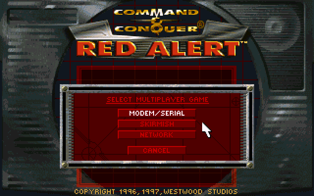 Command & Conquer: Red Alert (DOS) screenshot: DOS has rather limited options