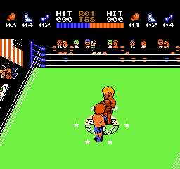 Ring King (NES) screenshot: Let the boxing match begin.
