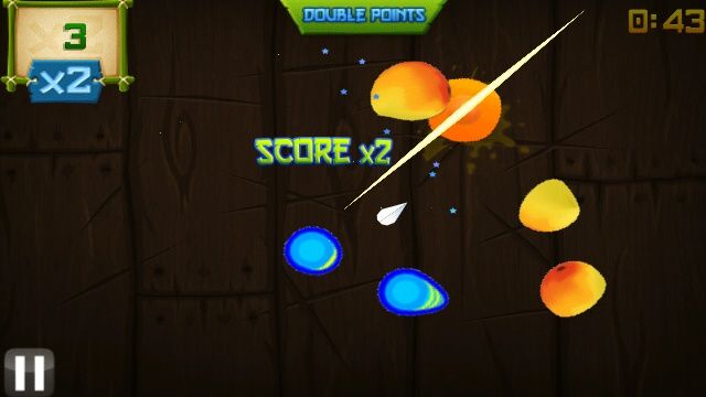 Fruit Ninja (Symbian) screenshot: Arcade mode - double points